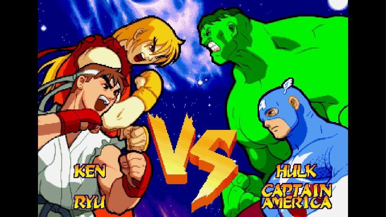 Mshvsf Ryu Ryu and Ken vs. Captain America and Hulk - MSHvSF - YouTube
