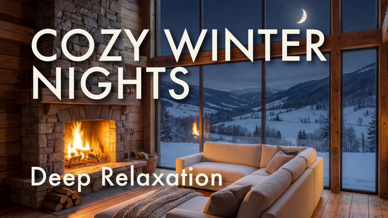 Cozy Winter Vibes: Relaxing Piano Jazz by the Fireplace in a Snowy Country House 🌨️