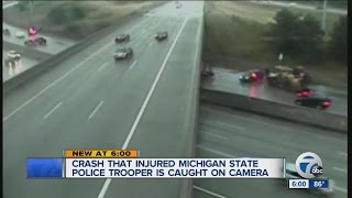 Accident with MSP trooper caught on tape