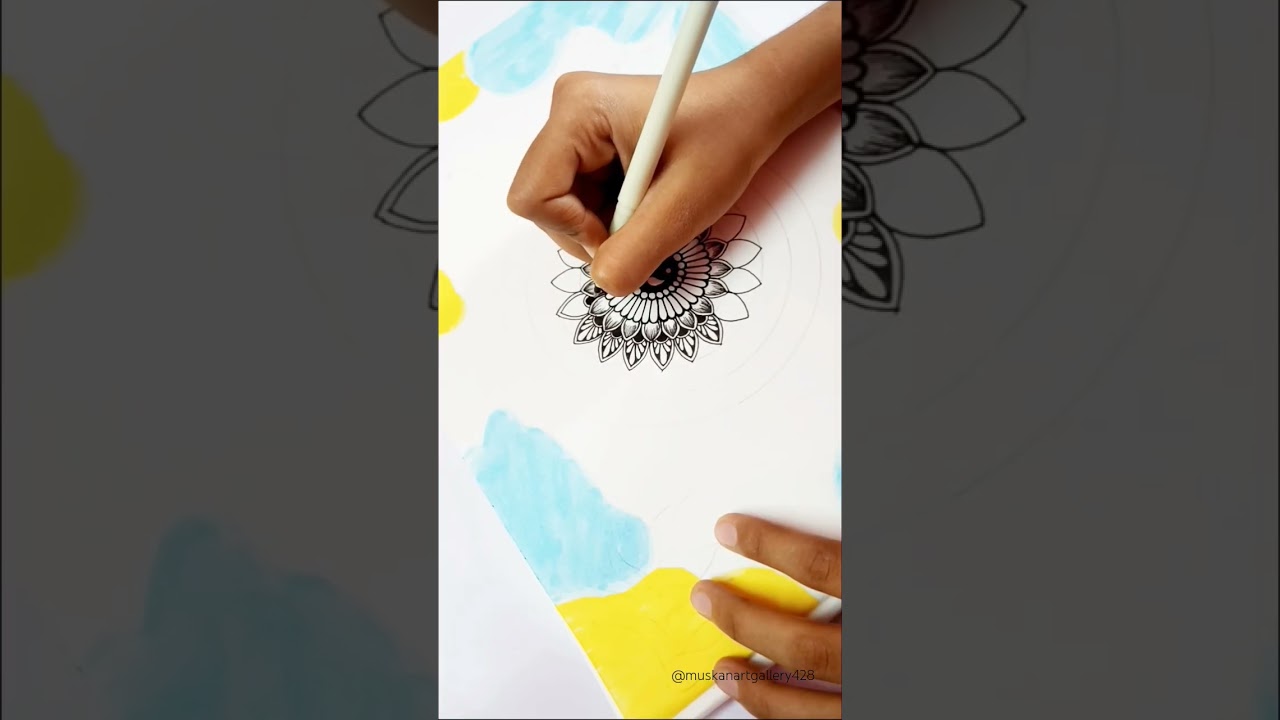 Boho mandala art/how to draw mandala art/easy mandala art for beginners