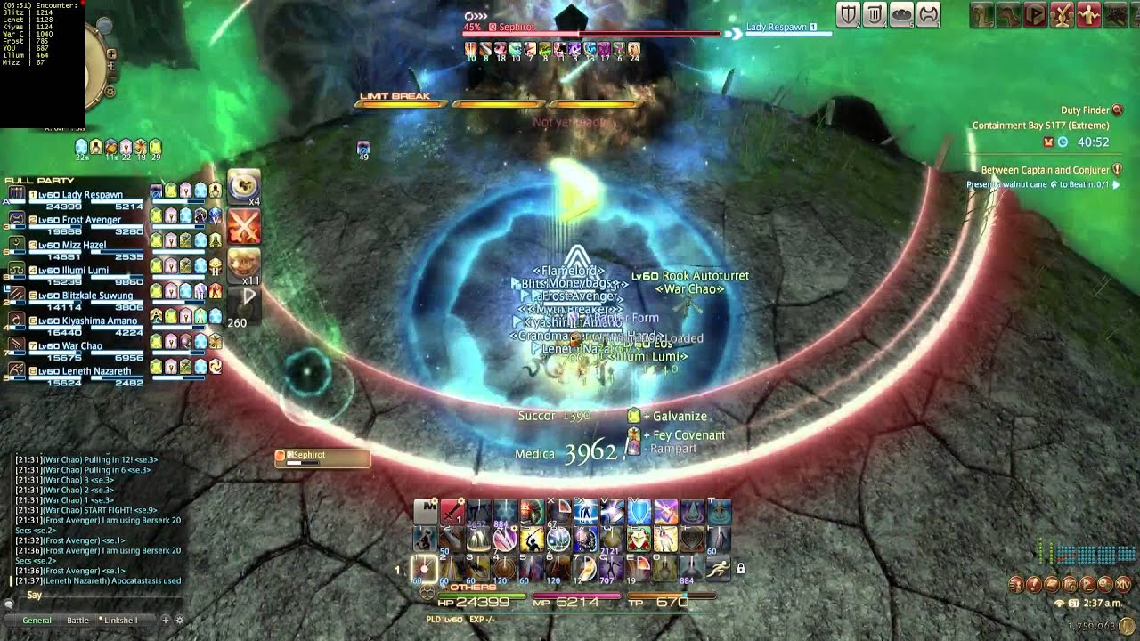 FFXIV Containment Bay S1T7 Extreme Kill (Sephirot EX) PLD MT PoV