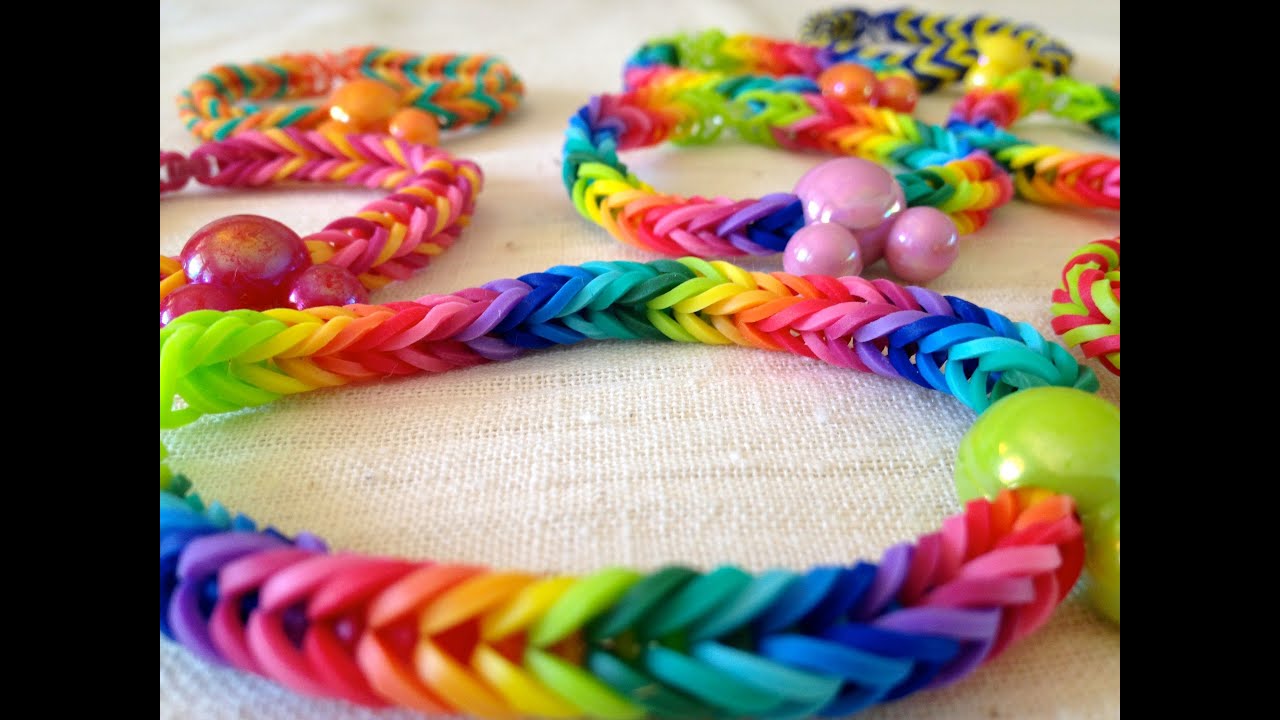 loom bands designs Rainbow Loom Triple Link Chain YouTube