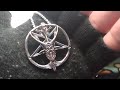 My Baphomet Necklace  Satanic Goat Head Inverted Pentagram Necklace