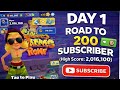 Subway surfers Day 1 Road to 200 Subscribe🙏 Target 🎯 #subway #sufers #viralgame #virallive