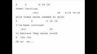Neil Diamond Sweet Caroline Chord Chart chords