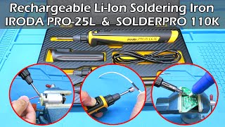 iroda cordless li-ion rechargeable solder iron - pro-25lk & solderpro 110k
