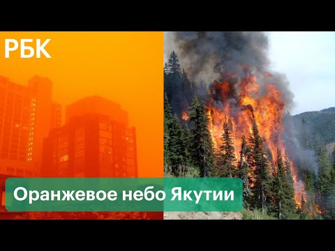 Небо стало оранжевым в Якутии из-за лесных пожаров. Видео