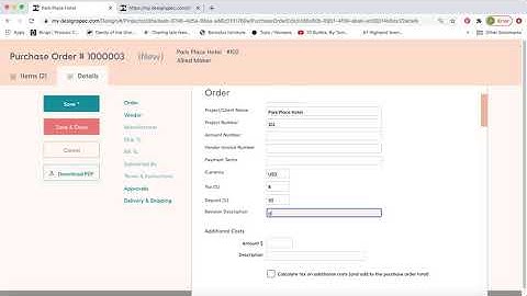DesignSpec Tutorial  - Procurement