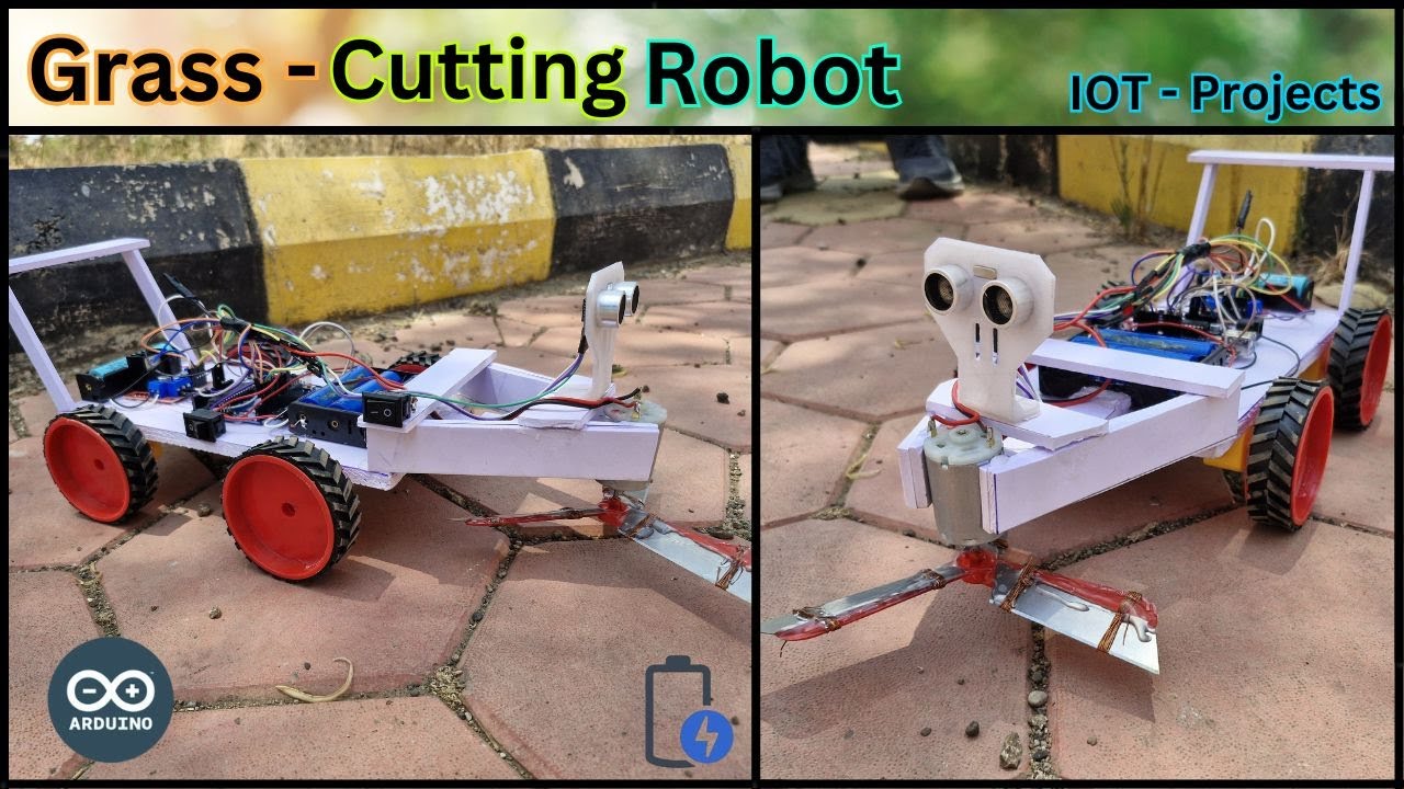 How to Make a Bluetooth-Controlled Grass Cutting Robot | DIY Arduino ...