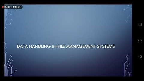 Data Handling in FMS || Computer Science