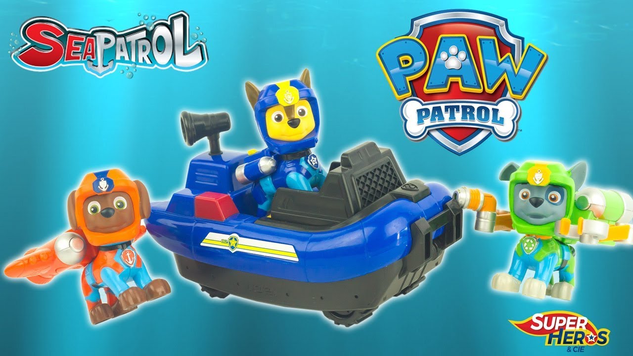 Jouet Pat Patrouille Sea Patrol Chase Patrouilleur Des Mers Zuma Rocky Paw Patrol Toy Review Kids Youtube