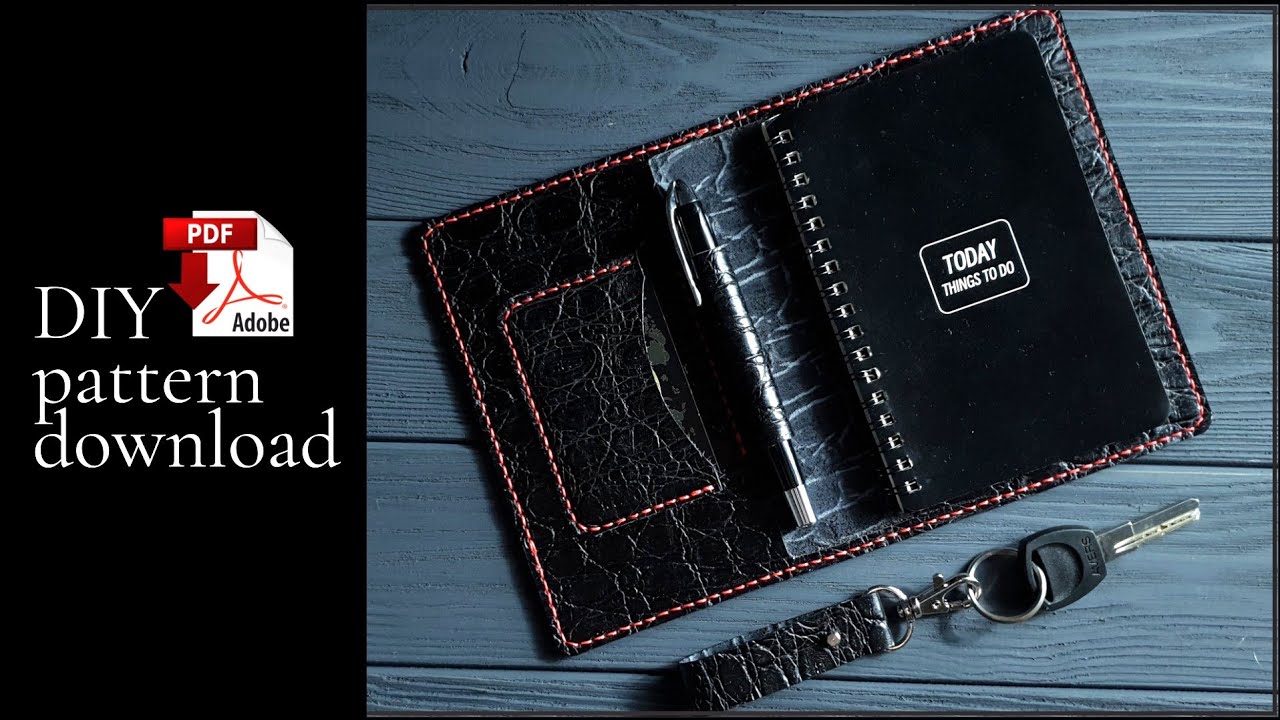 Making a leather notebook cover A6 size | PDF pattern | DIY notebook ...