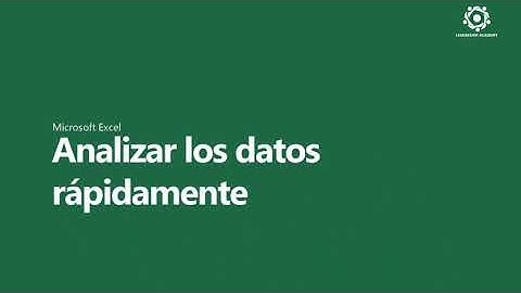 Análisis rápido en Excel
