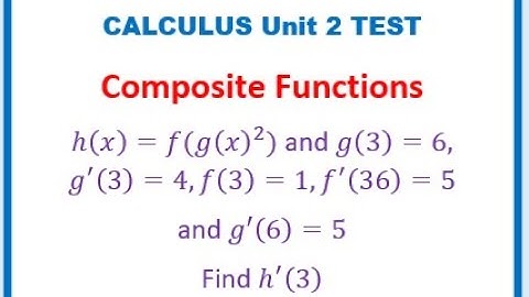 Derivative of Composite Function Challenge Unit 2 Test Calculus MCV4U