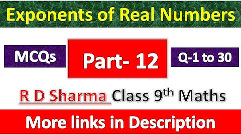 Exponents of Real Numbers | Class 9th Maths | R D Sharma Solution | Chapter 2 | Part 12