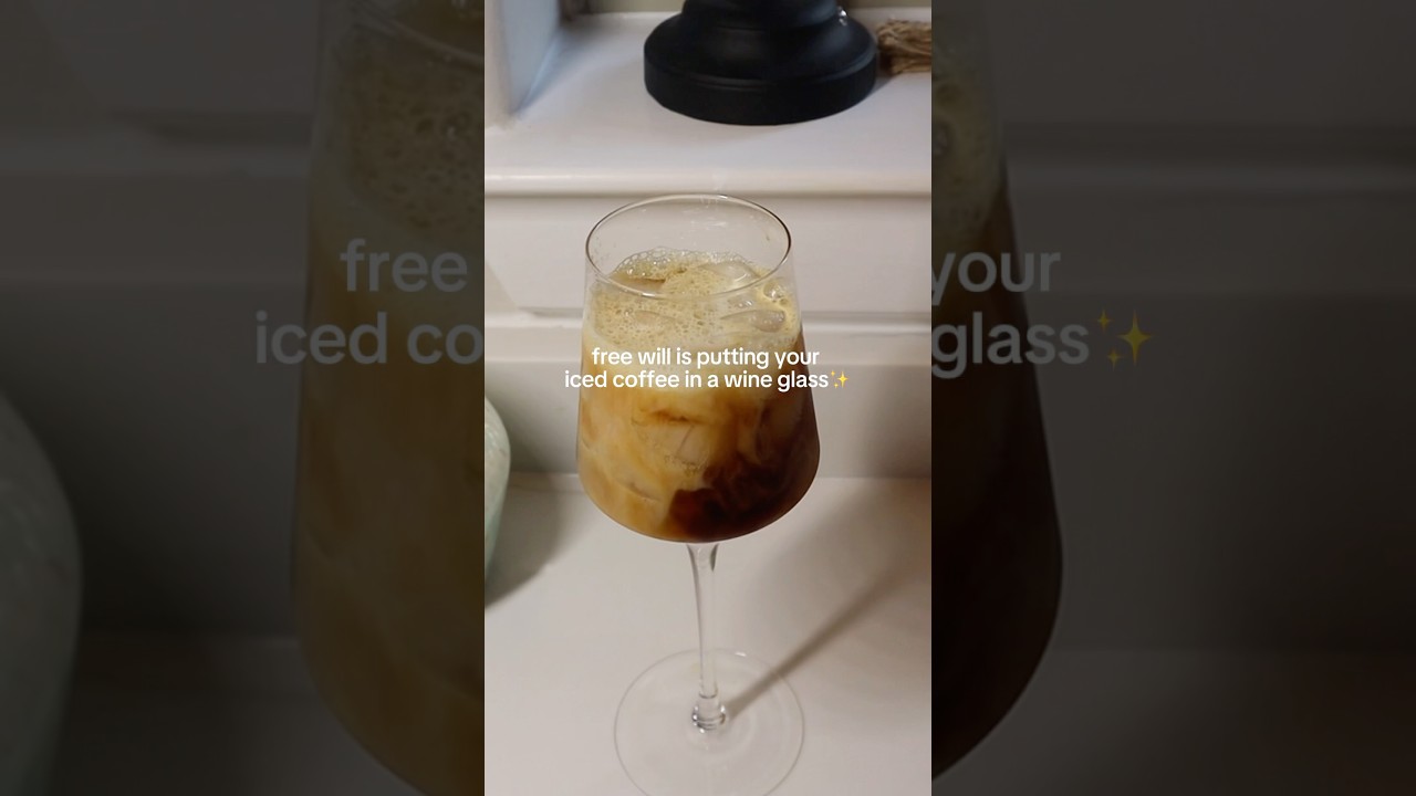 your sign to put iced coffee in a wine glass☕️ 