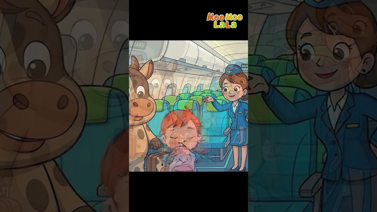 Moo Moo LaLa Quiet On The Plane | Airport Adventure #shorts #cartoon #funny