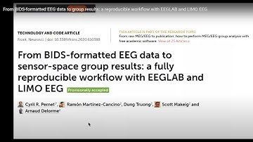 From BIDS-formatted EEG data to group results: a reproducible workflow with EEGLAB and LIMO EEG