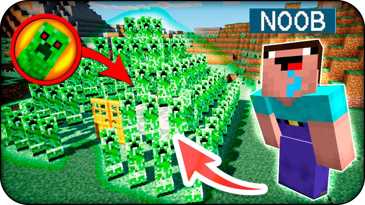 NOOB VS CASA de CREEPER VIVOS 😂 MINECRAFT TROLL + ROLEPLAY | NOOB VS ...
