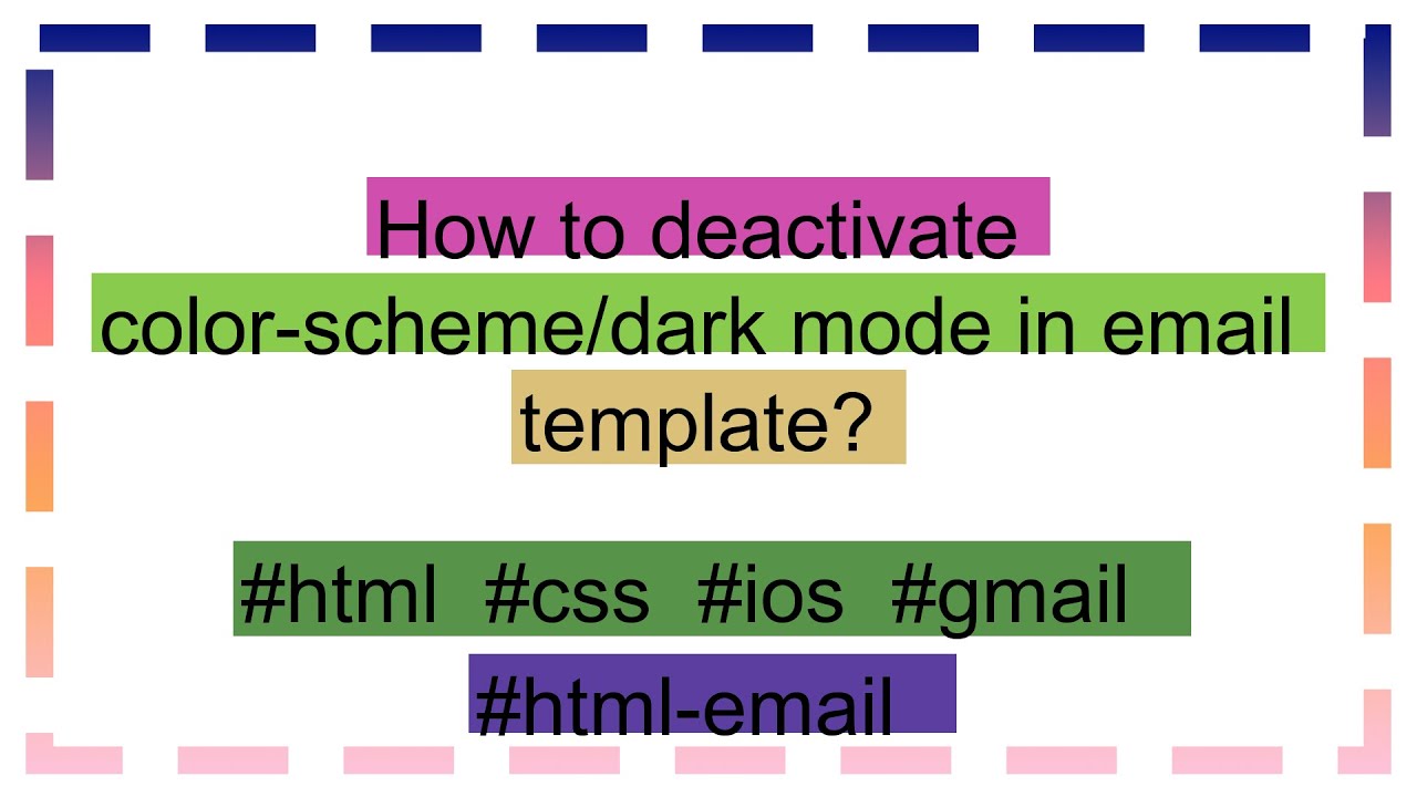 How to deactivate color-scheme/dark mode in email template?