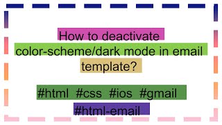 How to deactivate color-scheme/dark mode in email template?
