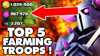 Clash Of Clans | TOP 5 FARMING TROOPS 2016 AFTER TOWN HALL 11 UPDATE! | For TH7 8 9 10 & 11
