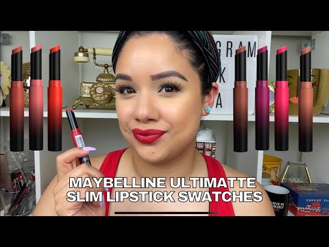 MAYBELLINE ULTIMATTE SLIM LIPSTICK SWATCHES + REVIEW