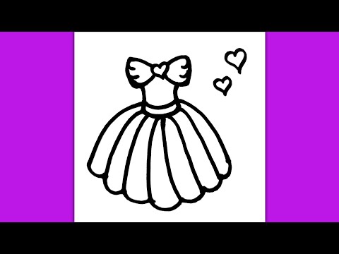 Super Easy Princess Dress Drawing for Kids - YouTube Super Easy Princess Dress Drawing for Kids - YouTube