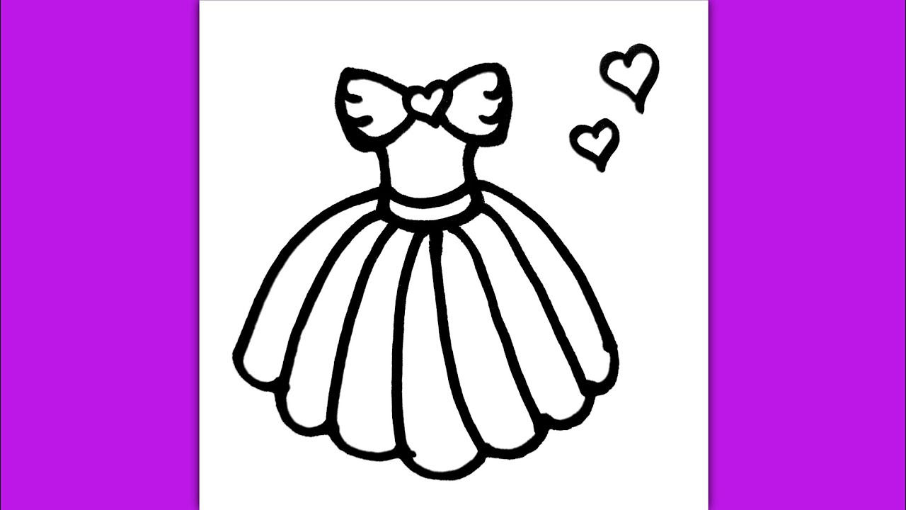 Super Easy Princess Dress Drawing for Kids