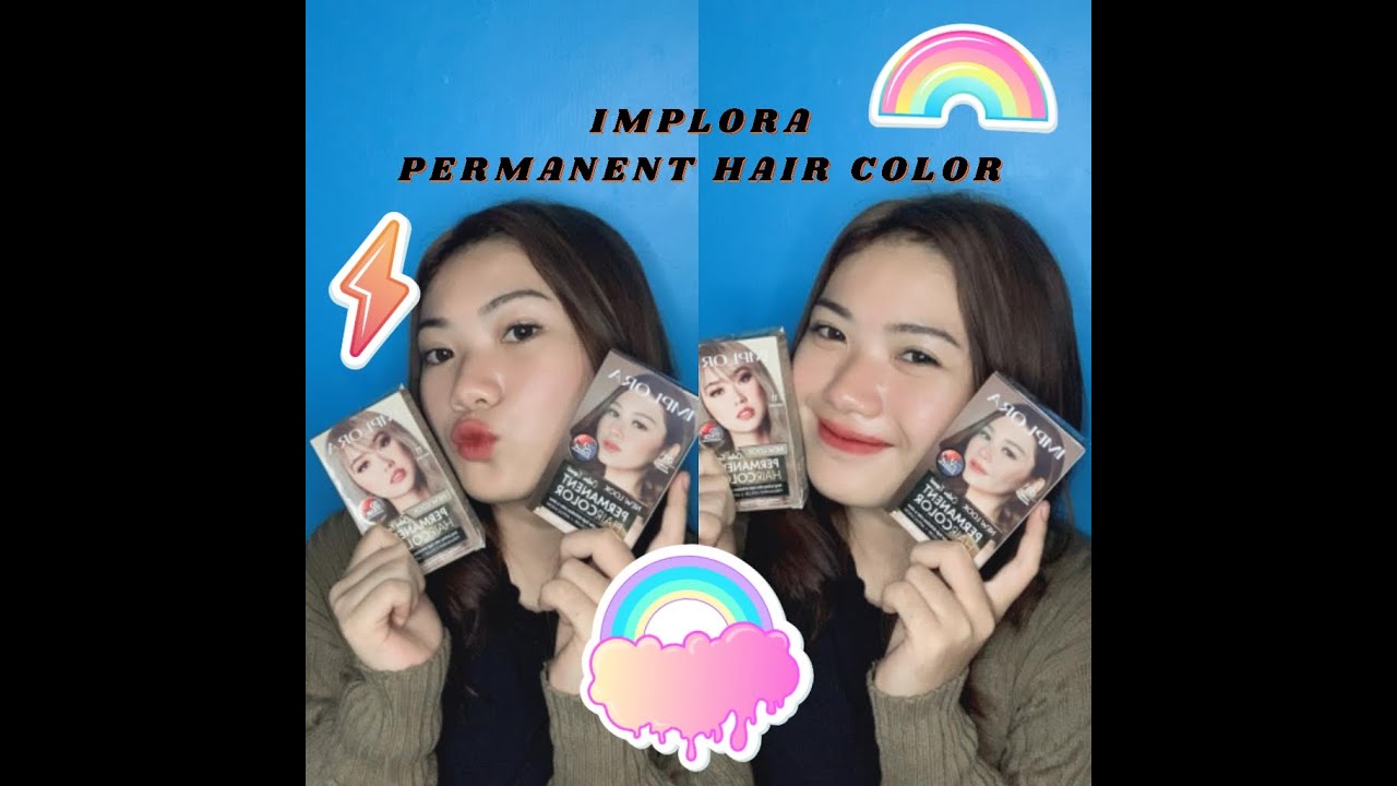 IMPLORA PERMANENT HAIR COLOR MIX WARNA ASH GREY & DARK BROWN ALAT