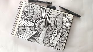 Zentangle art || Doodle patterns || Zen-doodle || sunset zentangle art