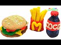 Лепим Макдональдз Гамбургер Картошка Фри и Кола из Play Doh|Поделки из пластилина Плей До|Учим цвета