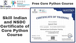 Python Certification Course | Core Python Course with Skill India & NSDC Certificate | JKR Updates