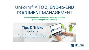 Tips and Tricks for April 2022 - Setup a User for Archive, Grant Access to Sources Job Image Manager