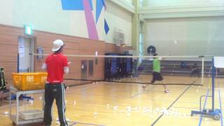Badminton lesson 20150424(FRI) - smash / backhand drive 2