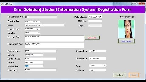 VB.NET Error Solution | Student Registration Form MS Access| Student Information System Part-2