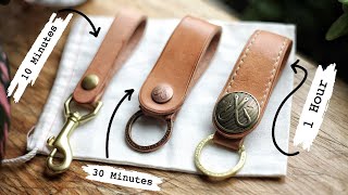 Making 3 Types of Leather Keychain // DIY to PRO