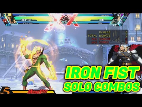 UMVC3 - IRON FIST SOLO COMBOS!