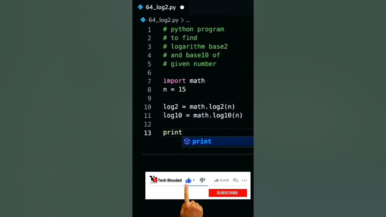 Python Program To Calculate Logarithm Base2 And Base10 | Math Module ...