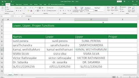 Microsoft Excel | Lower, Upper, Proper Functions in Sinhala | SINHALEN (සිංහලෙන්)
