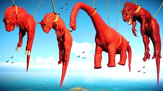 Jurassic Evolution: Blue Trex Dinosaur vs Red Brachiosaurus Dinosaur —  Clash of Titans 3D Game Play - Dinosaurstime - Medium