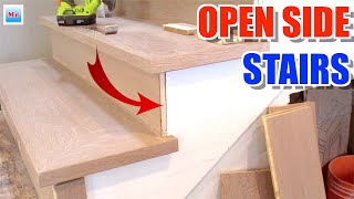 How To Finish Open Site Stairs Riser MrYoucandoityourself