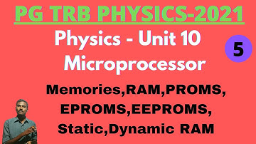 PG TRB PHYSICS | UNIT 10 Microprocessor | Memories RAM-PROMS,EPROMS,EEPROMS,Static and Dynamic RAM