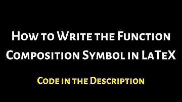 How to Make The Symbol for Function Composition in LaTeX