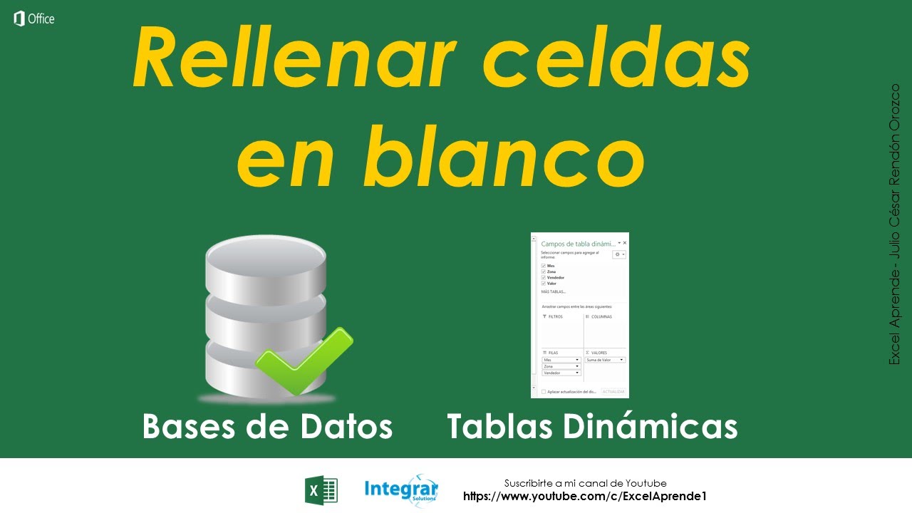Rellenar celdas en blanco en bases de datos y tablas dinámicas YouTube