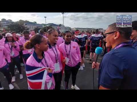 Bermuda Women's Football Team Being Interviewed By Guernsey Media, July 9 2023