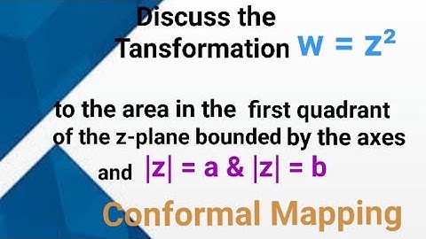 Discuss the transformation w = z² | Bilinear Transformation