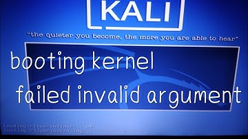 [fixed]"Booting kernel failed invalid argument"