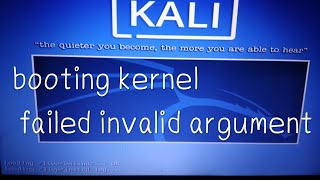 [fixed]"Booting kernel failed invalid argument"