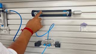 Actuation of Double Acting Cylinder using 5/2 Double Side Solenoid Operated Valve | DMCH | 3rd Sem